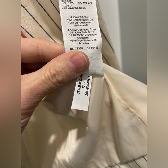 J. CREW Collection classic blazer ivory pinstripe Italian wool Sz 2 NWT $375 - Picture 16 of 16